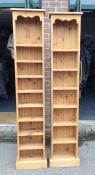 A pair of pine shelving units. Est. £20 - £30.