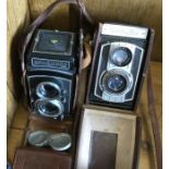 A Rolleicord camera etc. Est. £30 - £50.