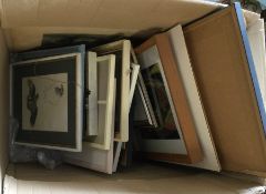 A box containing various framed and glazed abstrac