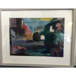 CHRISTOPHER LAMBERT: A framed and glazed abstract