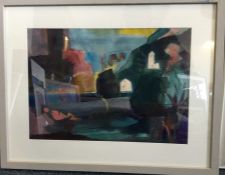 CHRISTOPHER LAMBERT: A framed and glazed abstract