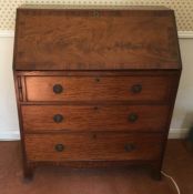 An early Victorian mahogany fall front bureau with