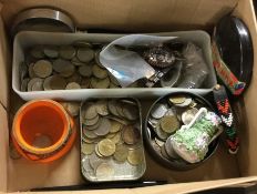 A collection of old coins etc. Est. £20 - £30.