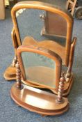 Two Victorian mahogany dressing table mirrors. Est