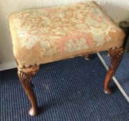 A good Antique cabriole legged stool. Est. £30 - £