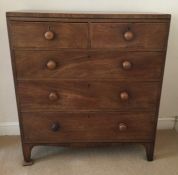 A good mahogany chest of five drawers with turned