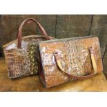 Two vintage crocodile skin handbags. Est. £30 - £5
