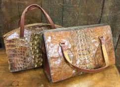 Two vintage crocodile skin handbags. Est. £30 - £5