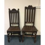 Two early Georgian oak chairs with panelled seats