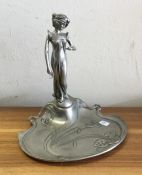 A WMF pewter figure of a lady of stylised form mod