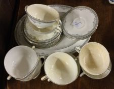 ROYAL DOULTON: A 'York' pattern soup set. Est. £30