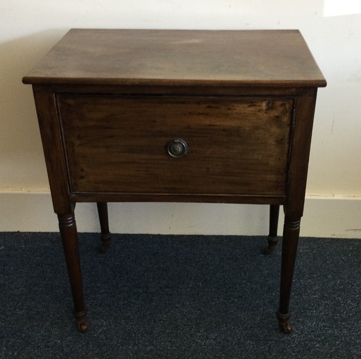 A Georgian mahogany hinged front side table on fou - Image 2 of 2