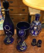 A large group of Bristol blue glass. Est. £20 - £3