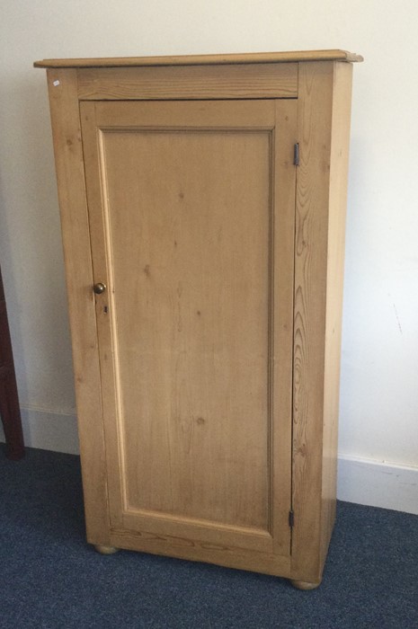 A tall stripped pine housekeeper's cupboard with p - Image 2 of 2