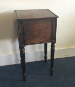 A Victorian mahogany bedside cabinet with single d