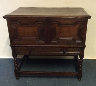 A good quality Antique oak hinged top hall chest o