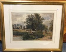 DAVID COX JNR: (1809 – 1885): A gilt framed and gl