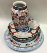 An Imari wall plate together with a vase etc. Est.