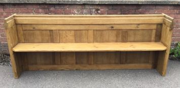 A good oak church pew. Approx. 205cm in length. Es