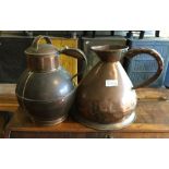A copper jersey can together with a jug. Est. £20