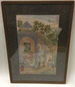 A framed and glazed Chinese picture decorated in b