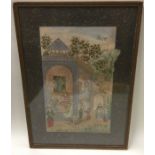 A framed and glazed Chinese picture decorated in b