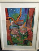 CHRISTOPHER LAMBERT: A framed acrylic on board dep