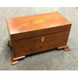 A good Georgian rectangular mahogany tea caddy wit