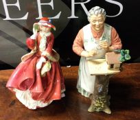 ROYAL DOULTON: Three various figures of ladies. Es