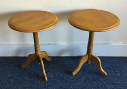 A pair of elm occasional tables. Est. £20 - £30.