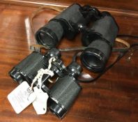 A cased pair of Admiral binoculars together with a