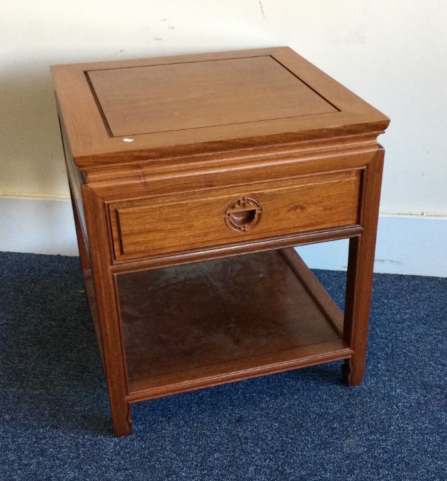 An Eastern single drawer bedside cabinet. Est. £20