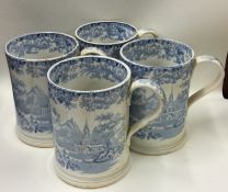 A good set of four blue and white Ironstone tankar