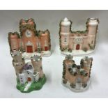 A group of three Staffordshire castles. Est. £20 -