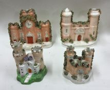 A group of three Staffordshire castles. Est. £20 -