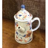 A Chinese tapering coffee pot decorated with flowe