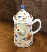 A Chinese tapering coffee pot decorated with flowe