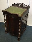 A good Victorian rosewood Davenport with fitted in