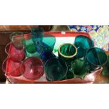 A varied collection of coloured glass. Est. £20 -