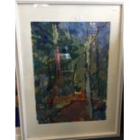 CHRISTOPHER LAMBERT: A large framed and glazed wat