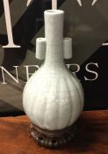 A Chinese crackleware vase of baluster form. Seal