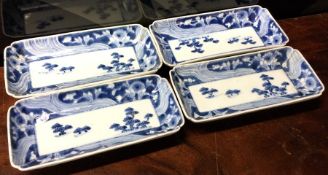 A good set of four Chinese blue and white rice bow