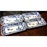 A good set of four Chinese blue and white rice bow