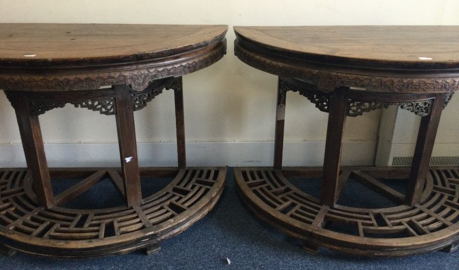 A good pair of 19th Century demi-lune tables of Or - Image 3 of 3