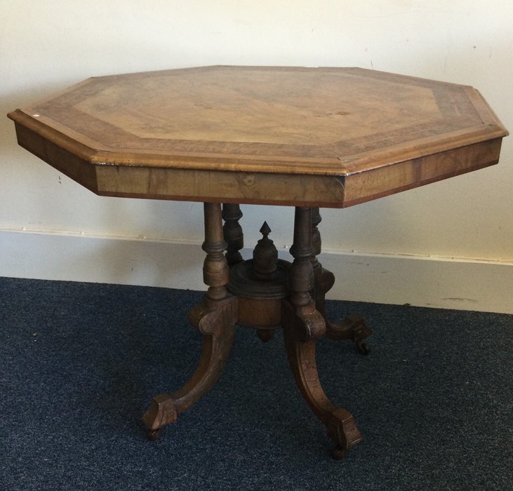 A Victorian centre table with mahogany inlay on fo - Image 2 of 2