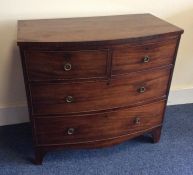 A Victorian mahogany bow front chest of four drawe