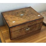 A good Victorian burr walnut jewellery box and con