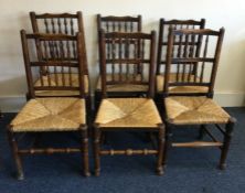 A good set of six Georgian style dining chairs wit