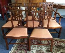 A good set of eight Chippendale style chairs with