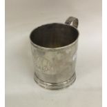 NEWCASTLE: A good Georgian silver mug on reeded ba